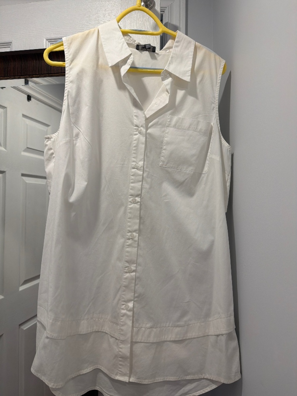 Eileen Fisher sleeveless white blouse